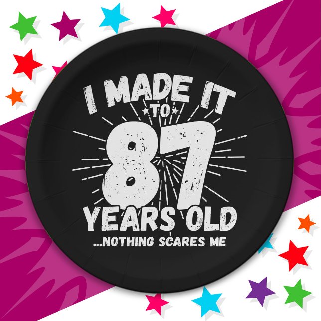 87 Year Old Sarcastic Meme Funny 87th Birthday Paper Plate (Creator Uploaded)