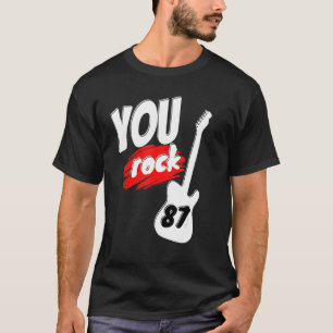 87 Years 87th Birthday Guitar You Rock Musician Co T-Shirt