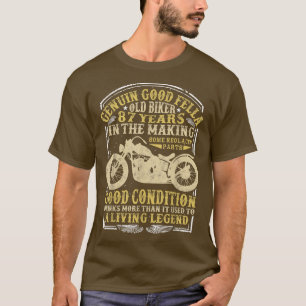 87 Years Old Biker Birthday Classic Vintage motorc T-Shirt