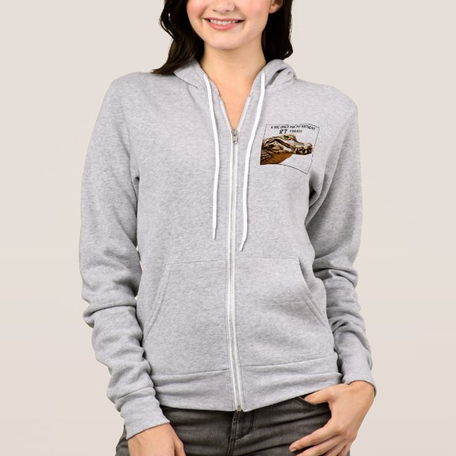 87th Birthday Alligator Smile Hoodie (Front)