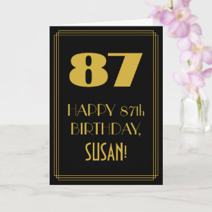 87th Birthday ~ Art Deco Inspired Look "87" & Name Card