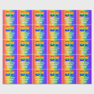 87th Birthday: Colourful, Fun Rainbow Pattern # 87 Wrapping Paper