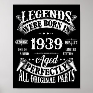 87th Birthday Gift Legend Born In 19 87 For Years Poster