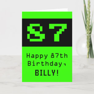 87th Birthday: Nerdy / Geeky Style "87" and Name Card