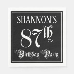 87th Birthday Party — Fancy Script + Custom Name Napkin