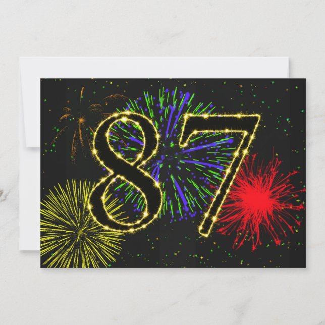 87th birthday party invitate invitation (Front)