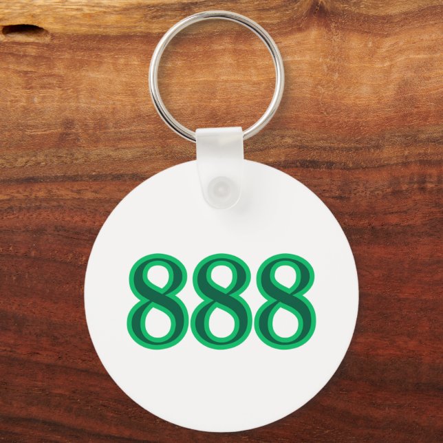 888 Angel Number Money Key Ring (Front)