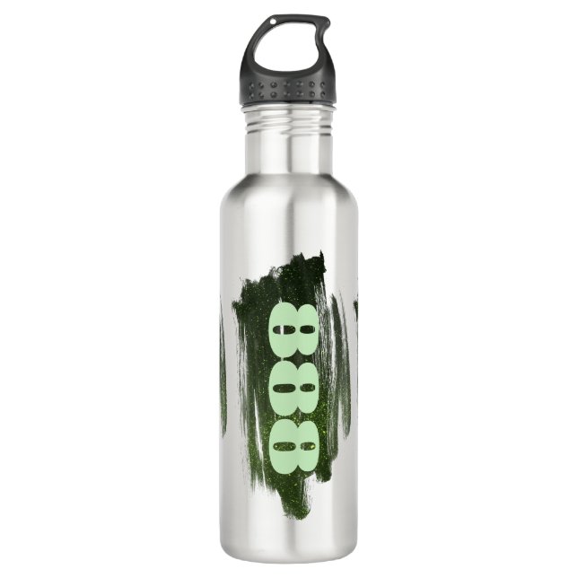 888 Green Glitter Number Abundance Manifestation 710 Ml Water Bottle (Front)