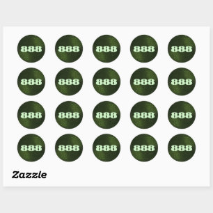 888 Green Glitter Number Abundance Manifestation Classic Round Sticker