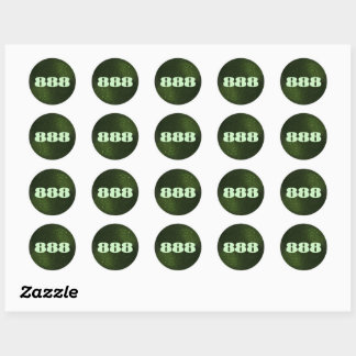 888 Green Glitter Number Abundance Manifestation Classic Round Sticker