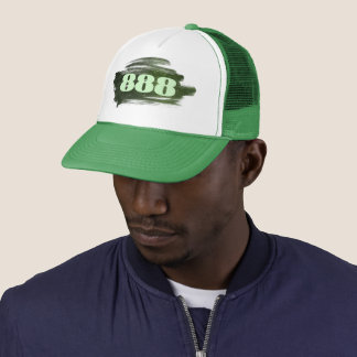 888 Green Glitter Number Abundance Manifestation Trucker Hat