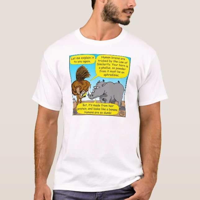 889 Rhino phallus cartoon T-Shirt (Front)