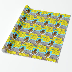 889 Rhino phallus cartoon Wrapping Paper