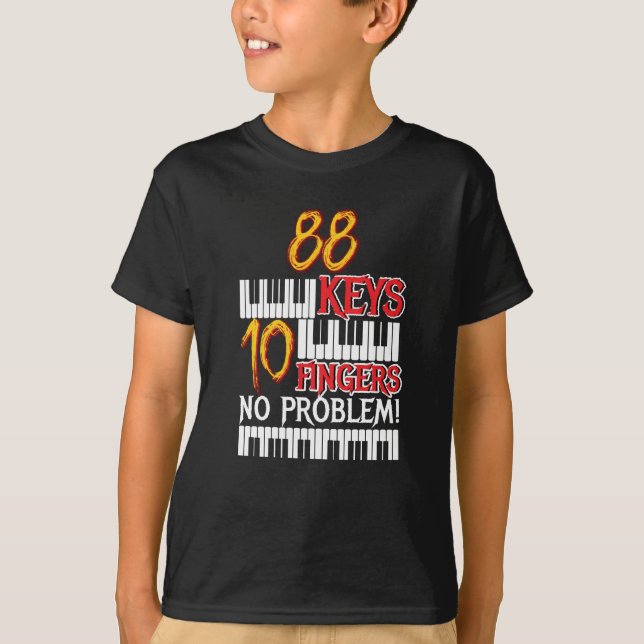 88 Keys 10 Fingers Piano T-Shirt (Front)