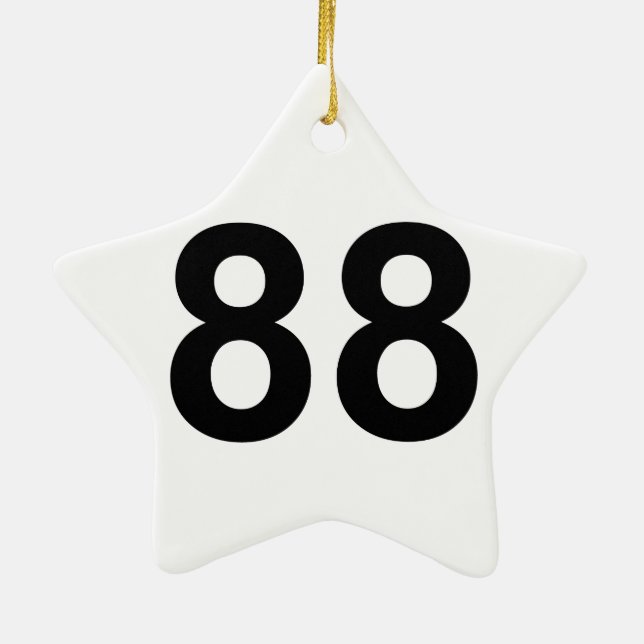 88 - number eighty-eight ceramic tree decoration (Back)