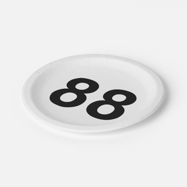 88 - number eighty-eight plate (Angled)