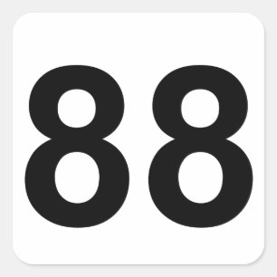 88 - number eighty-eight square sticker