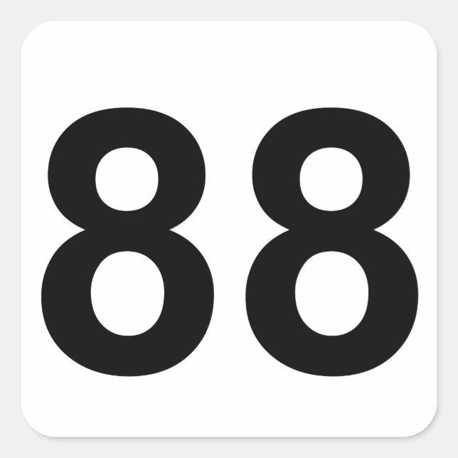 88 - number eighty-eight square sticker (Front)