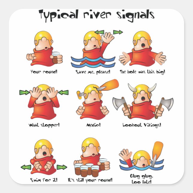 88. River Signals Colour Square Sticker (Front)