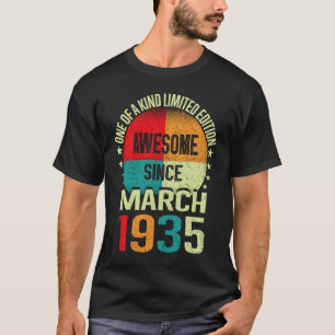 88 Year Awesome Since March 1935 Vintage 88th Birt T-Shirt