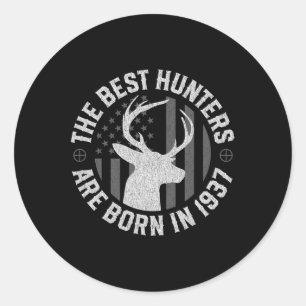 88 Year Old Deer Hunter Hunting 1937 88th Birthday Classic Round Sticker