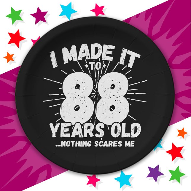 88 Year Old Sarcastic Meme Funny 88th Birthday Paper Plate (Creator Uploaded)