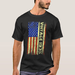 88 Year Old Vintage 1935 American Flag 88th Birth T-Shirt