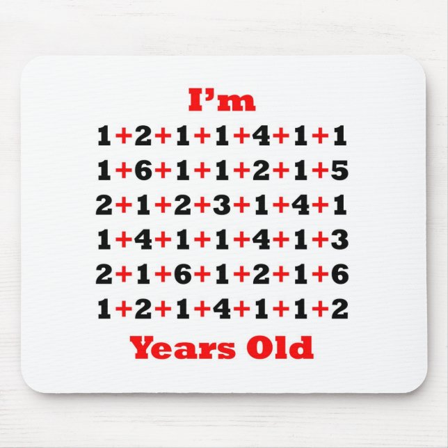 88 Years old Blk Red Mouse Mat (Front)