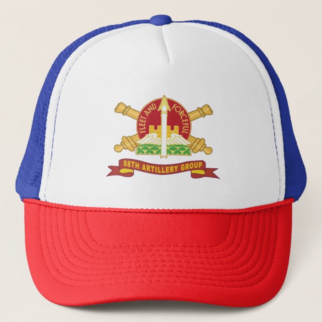 88th Artillery Group - DUI w Br - Ribbon Trucker Hat (Front)
