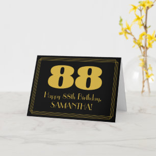 88th Birthday: Art Deco Inspired Look "88" & Name Card