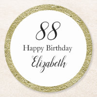 88th Birthday Black White and Gold 