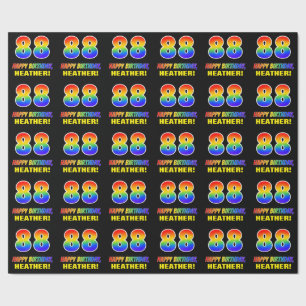 88th Birthday: Bold, Fun, Simple, Rainbow 88 Wrapping Paper