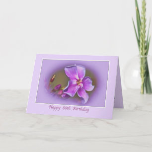 88th Birthday Card with Pink and Lavender Florals