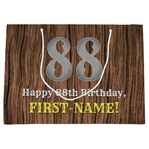 88th Birthday: Country Western Inspired Look, Name Large Gift Bag