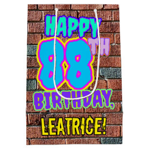 88th Birthday: Fun, Urban Graffiti Inspired Look Medium Gift Bag