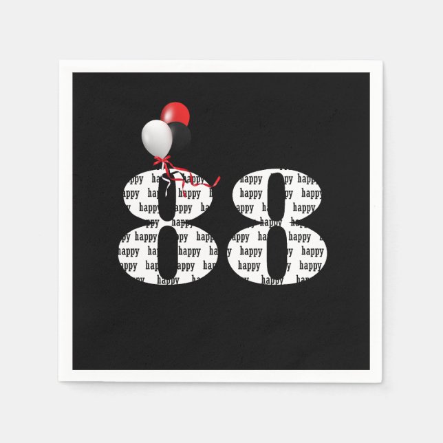 88th Birthday party balloons Napkin (Front)