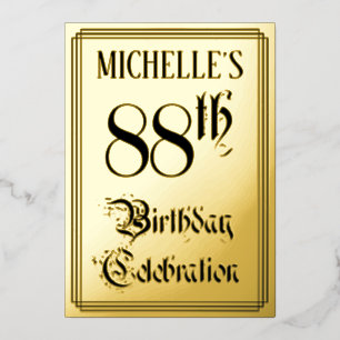 88th Birthday Party — Elegant Script + Custom Name