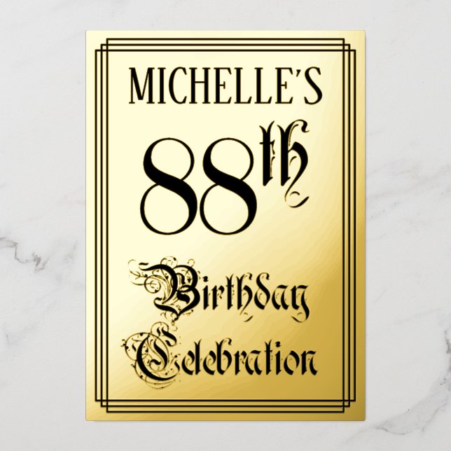 88th Birthday Party — Elegant Script + Custom Name (Front)