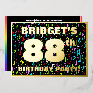88th Birthday Party — Fun, Colourful Music Symbols