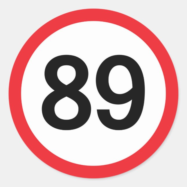 89 speed limit classic round sticker (Front)
