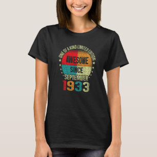 89 Year Awesome Since September 1933 Vintage 89th T-Shirt
