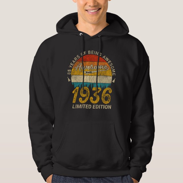 89 Year Old Bday 1936 Awesome 89th Birthday Gift Hoodie (Front)