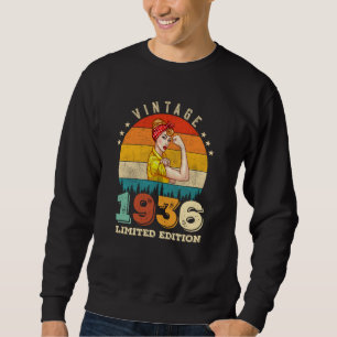 89 Year Old Bday 1936 Vintage 89th Birthday Women Sweatshirt