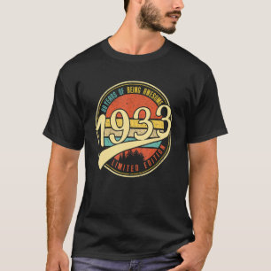 89 Year Old Bday Vintage 1933 89th Birthday T-Shirt