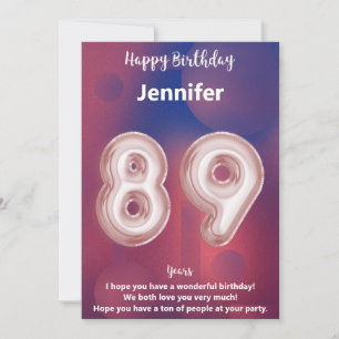 89 year old Happy Birthday card