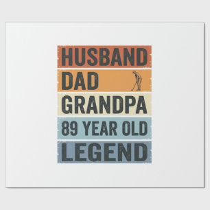 89 Year Old Husband Dad Grandpa Legend Shirt_1 Wrapping Paper