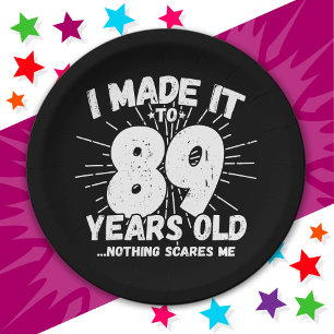89 Year Old Sarcastic Meme Funny 89th Birthday Paper Plate
