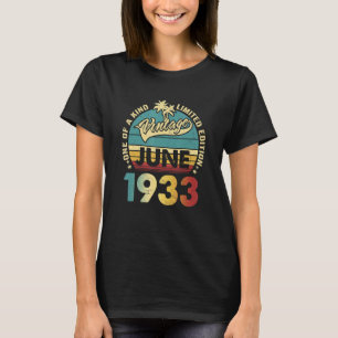 89 Year Old Vintage June 1933 89th B Day T-Shirt