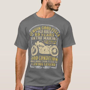 89 Years Old Biker Birthday Classic Vintage motorc T-Shirt