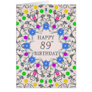89th Birthday Abstract Flowers 